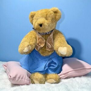 Vintage Vermont Teddy Bear Plush Cowgirl Jointed Arms Legs USA 1994 Nursery 18"